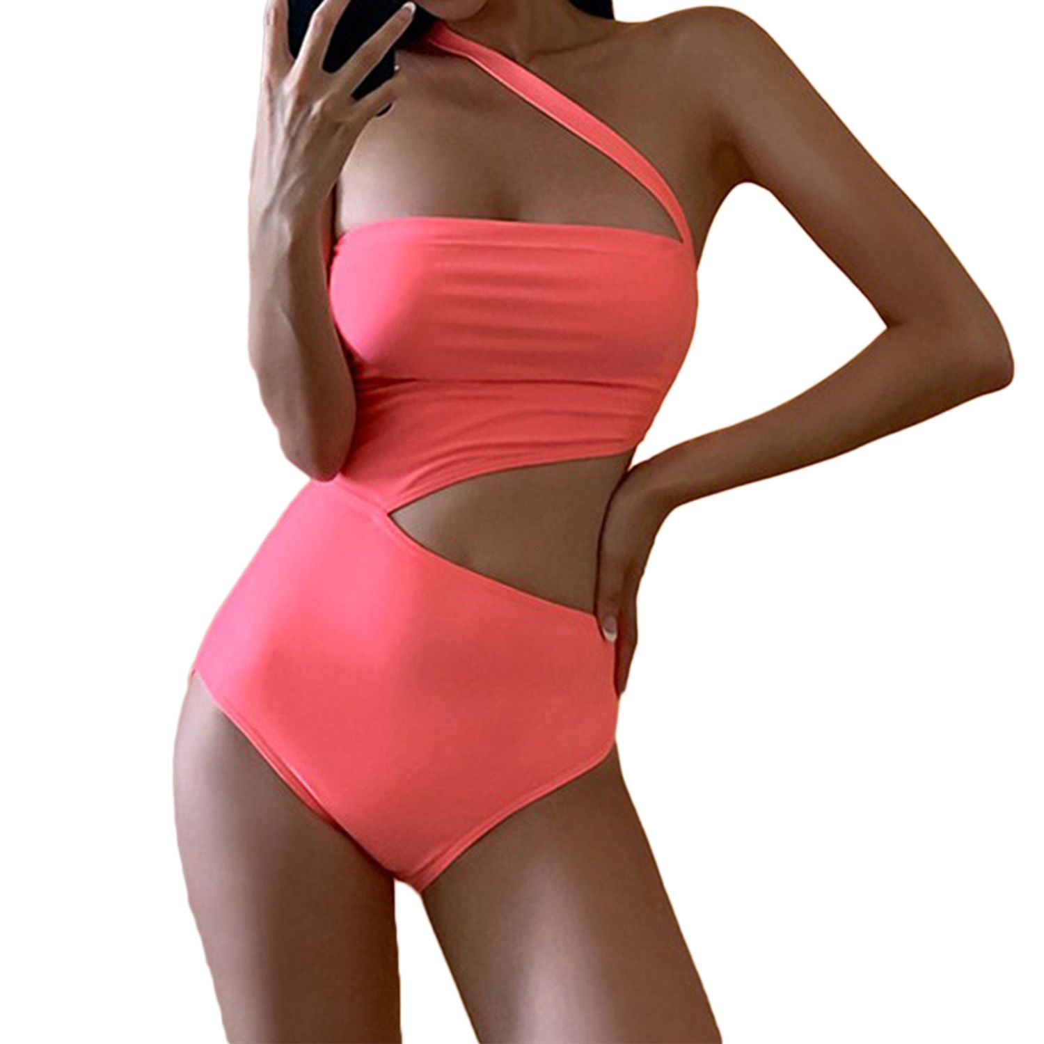 Swimsuit Solid Color Comfortable High Elasticity Women Bathing Swimsuits for Beach