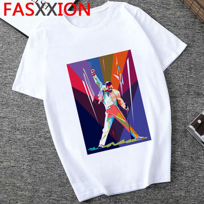 Freddie Mercury T Shirt Men Hop 2020  Harajuku Tshirt T Band  Graphic Tees Men Fashion 90s Top T-shirt Male
