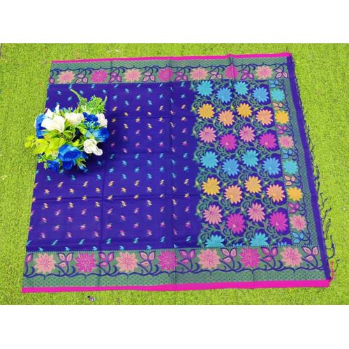 MultiColor Cotton Jamdani Saree for Women