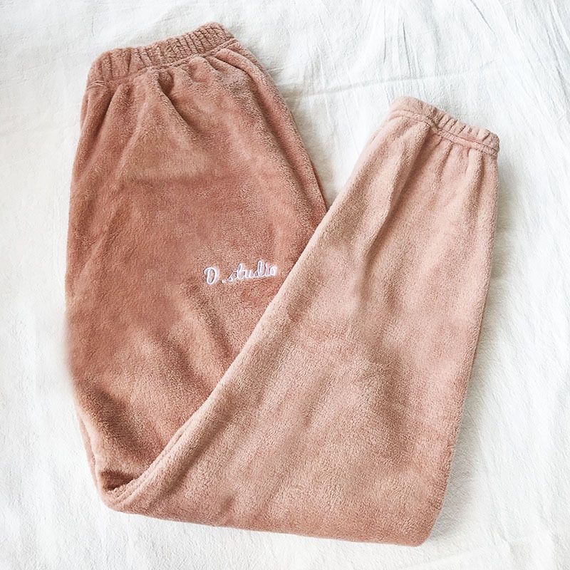 Warm Fleece Winter Women Pajama Sets Flannel Long Sleeve Tops and Pants Female Sleepwear Lounge Wear Nightsuits 122731WZA