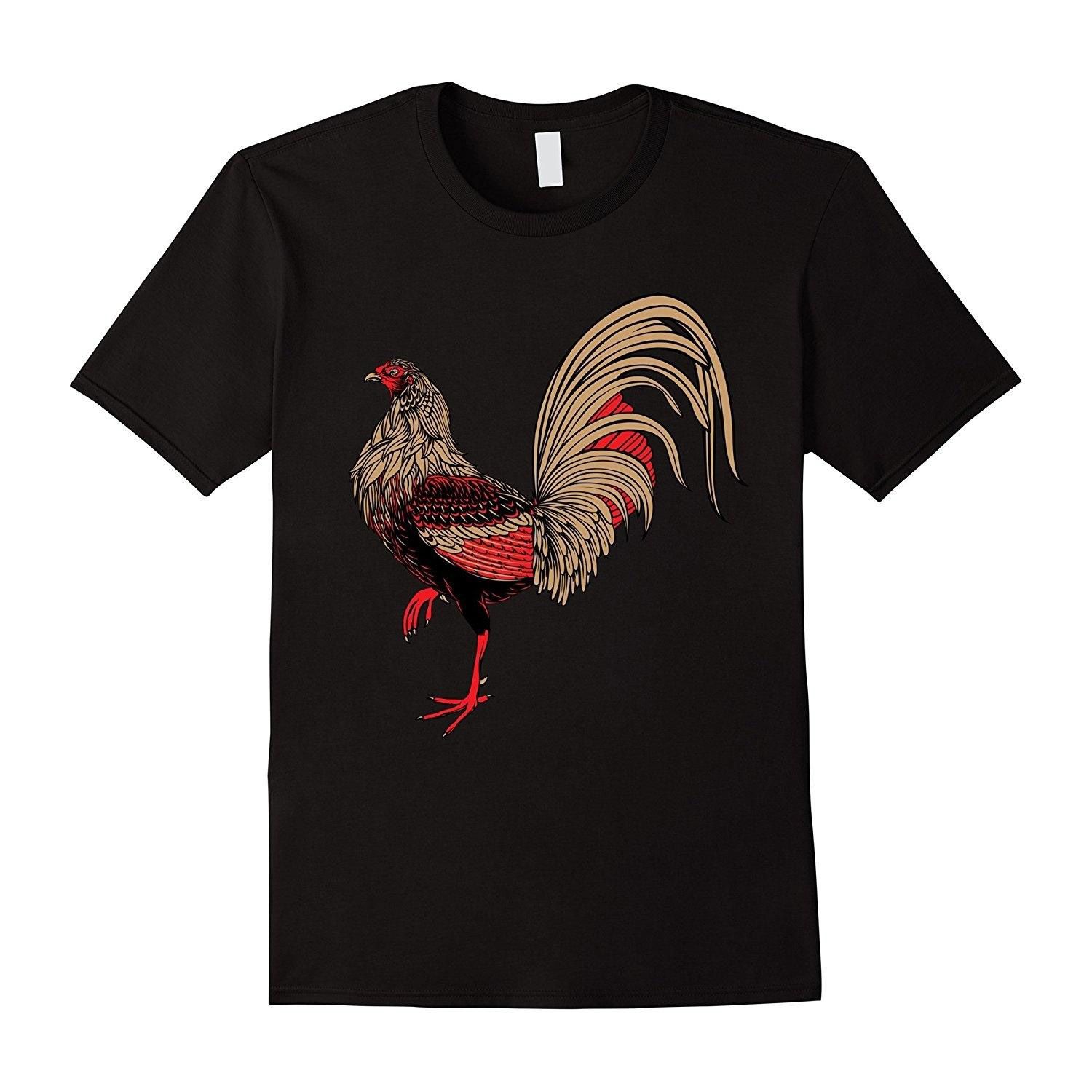 Red Rooster Chicken Men Summer T-shirt