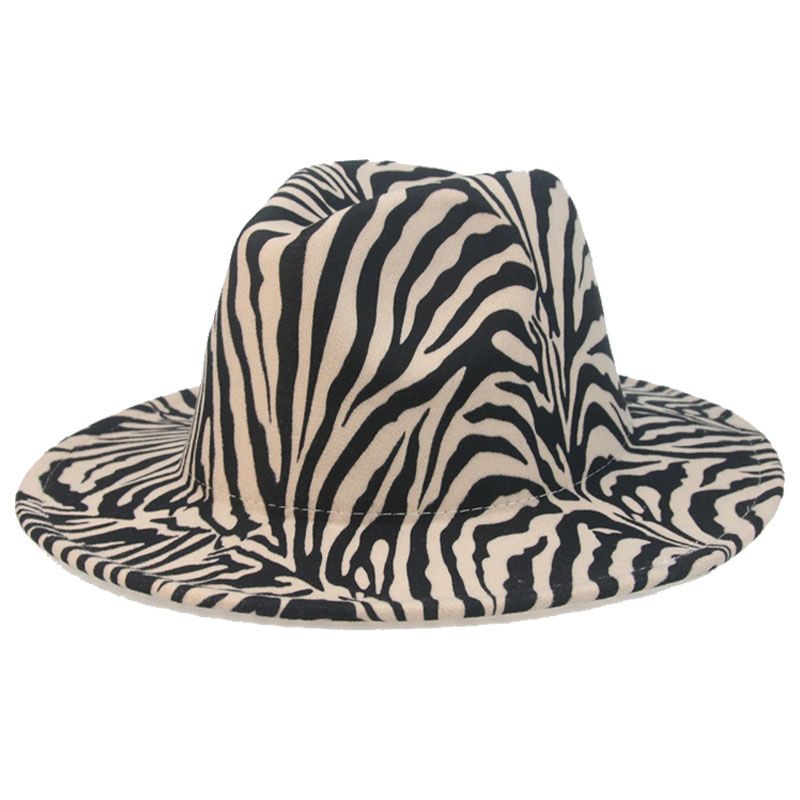 fedora hat women men caps zebra pattern print casual vintage winter hats designed outdoor luxury hats for men sombrde mujer