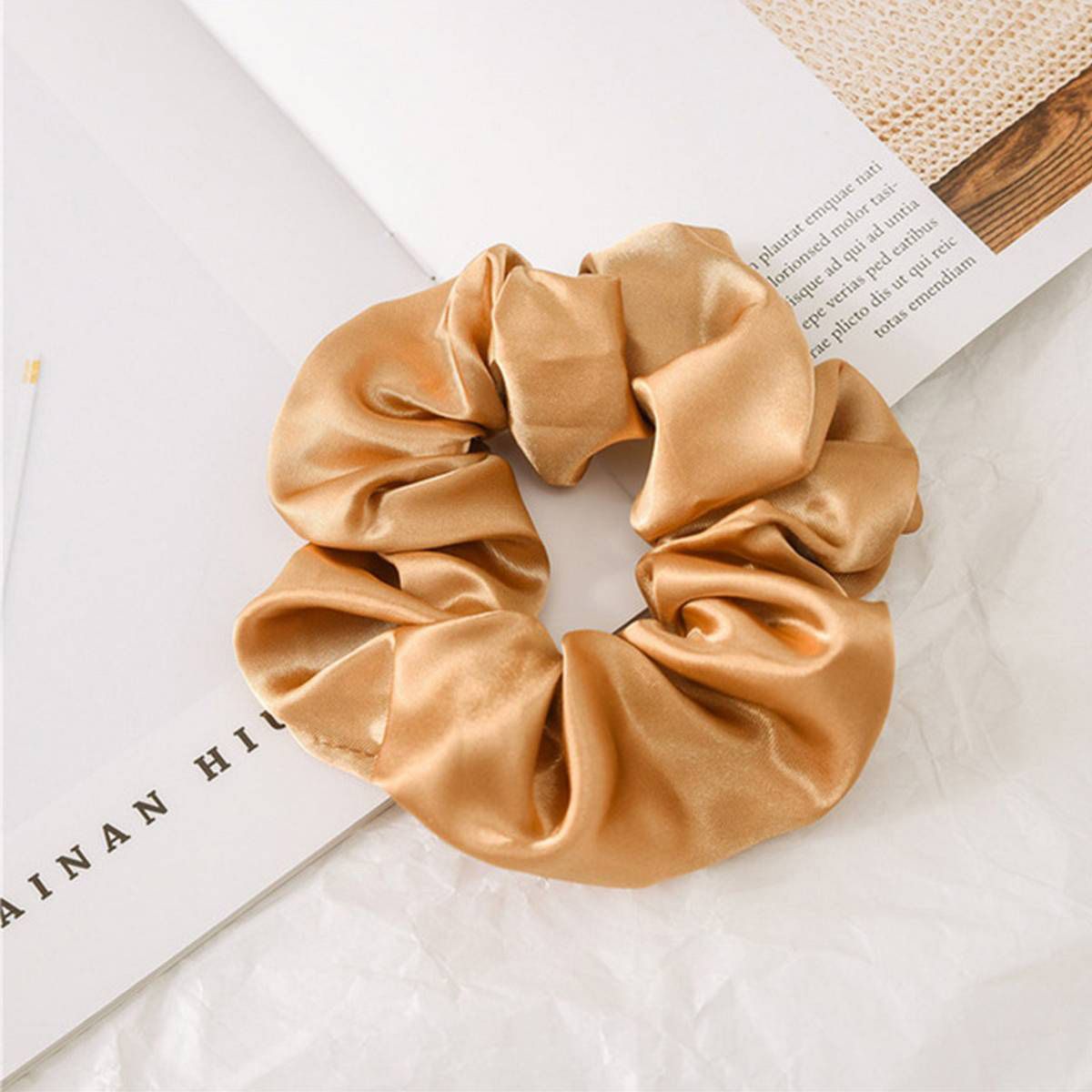 【ALLGOOD】Fashion Reflect Light Hair Scrunchies Ponytail Holder Soft Stretchy Elastic Rope Hair Accessories