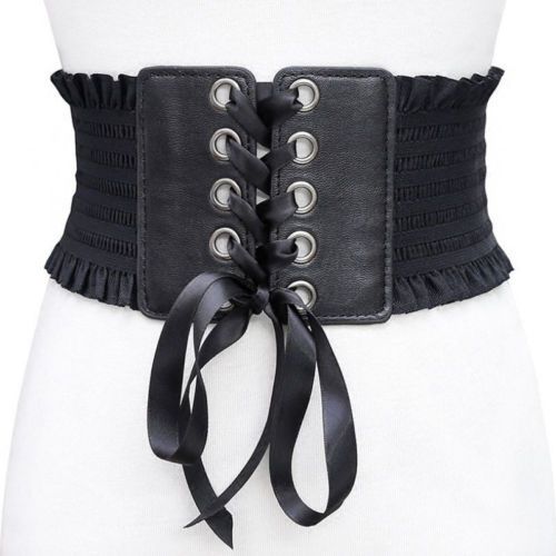 2020 HOT Women Ladies Soft Satin Bowknot Wrap Around Tie Waistband Lace Up Eyelet Cotton Corset Belt Cinch Waist Wide Dress Belt