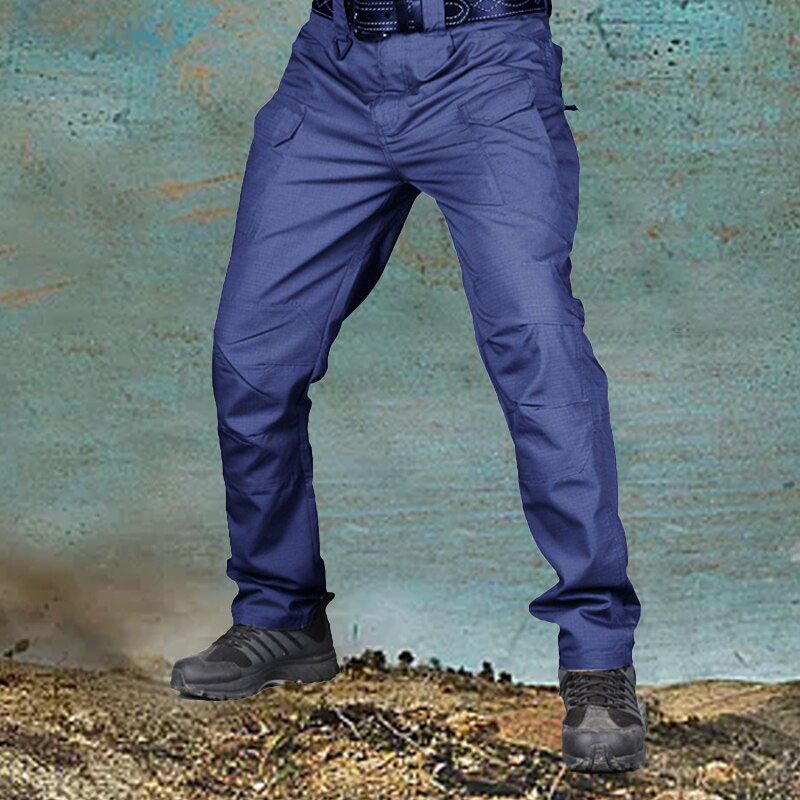 Pants Men Elastic Outdoor   Trousers Men Multi-cket Waterproof Wear Resistant Casual Cargo Pants