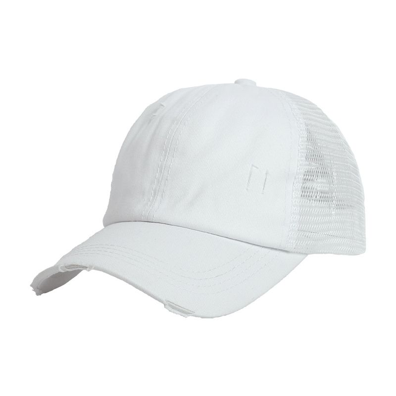 Pony tail baseball cap cross European and American new hat denim wash do old style outdoor sports cap woman sun hat