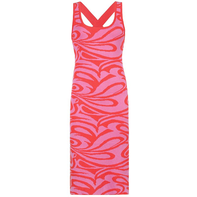 Elegant Backless Knitted Maxi Dresses Vintage Harajuku Print  Beach Boho Dress Korean Aesthetic Cute Dress Cuteandpsycho