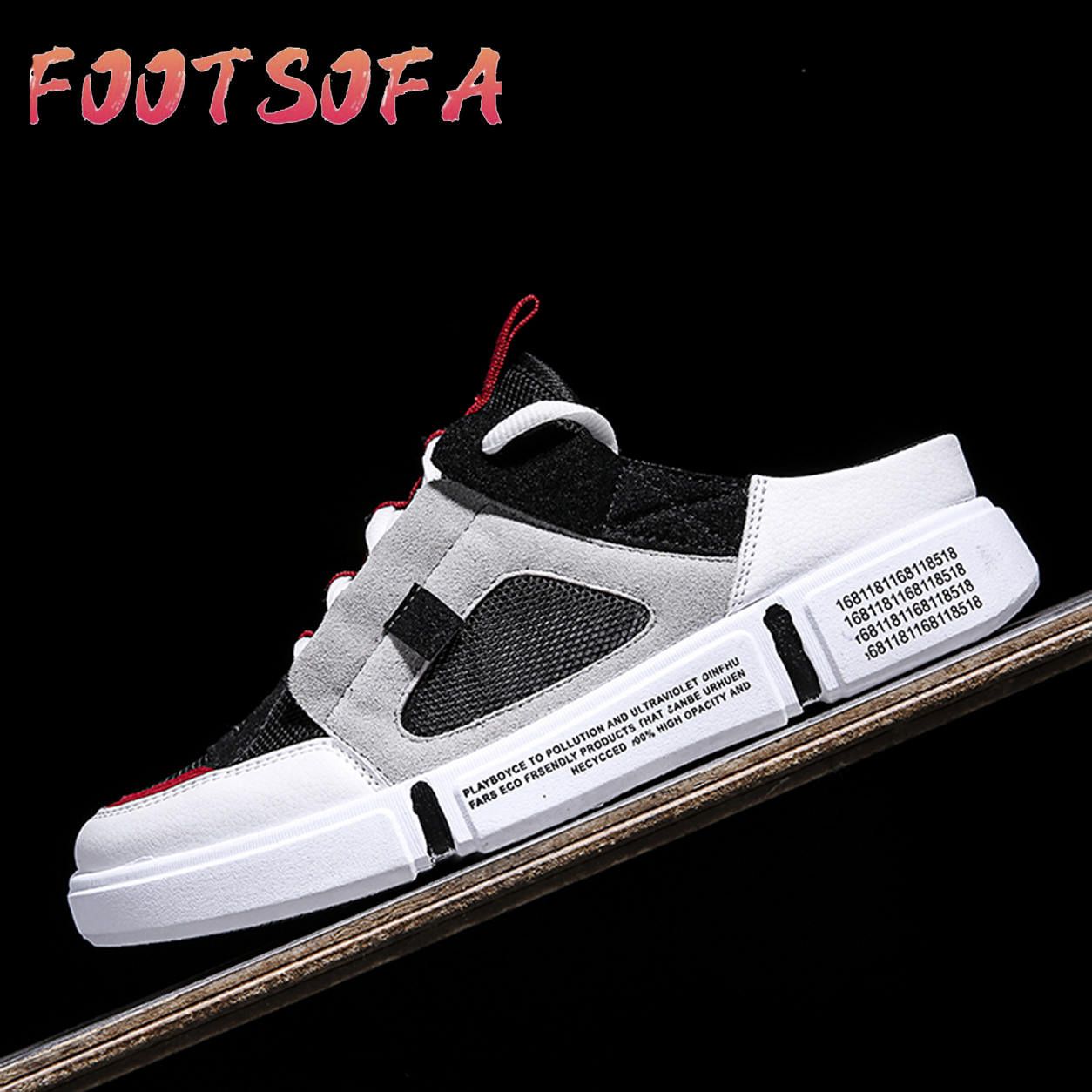 Men Summer Fashion Mesh Shoes Casual Half Loafers Slip-on Shoes for Men Kasut Lelaki