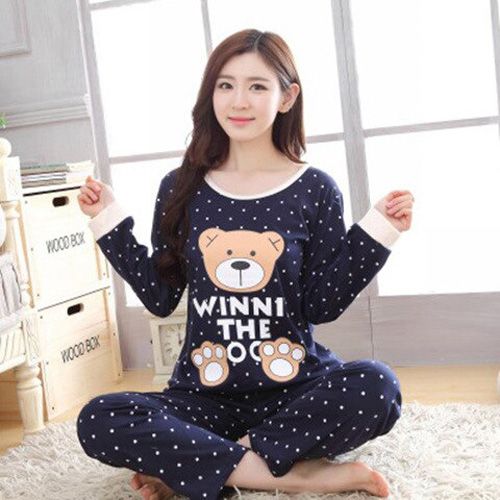 Pyjamas Sleepwear Long Sleeve Set Outfits 2 Pieces Summer Women Pajama Women's Cartoon Pajamas Nightie Home Clothes Pijama Suit