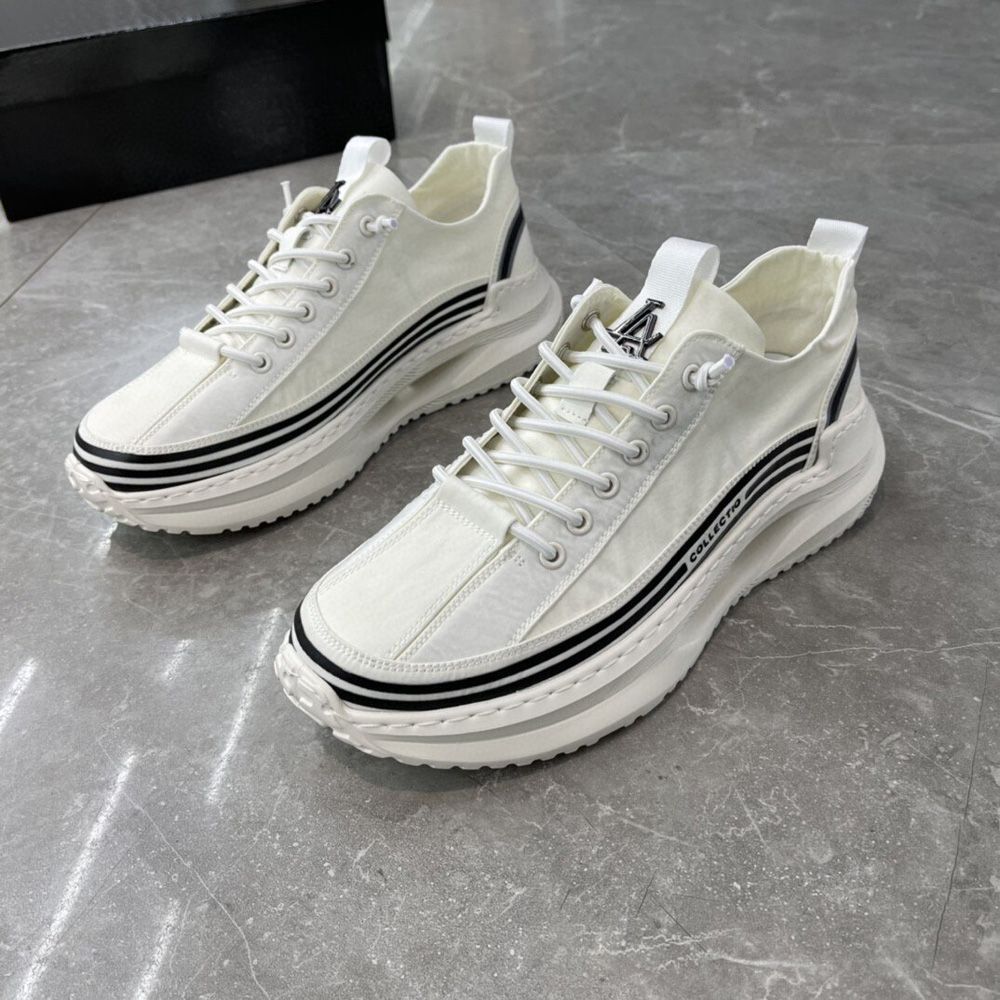 Mens Luxury Chunky Sneakers Fashion  Leather Cowhide Height Increased Platform Shoes Trend Cool Hollow Sole Casual Shoes