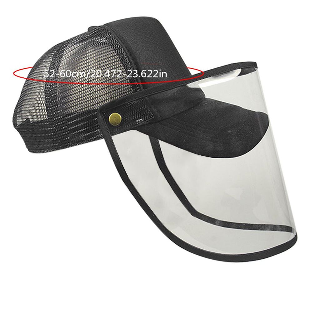 Black Baseball Cap Multifunctional Detachable Screen Hat Plastic Full Face Screen Fisherman Hat