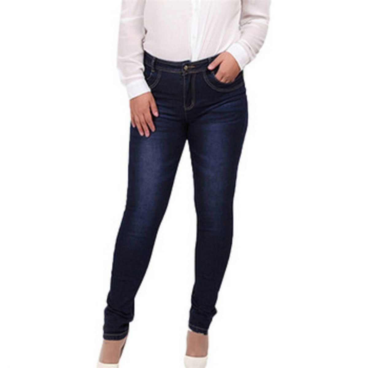 Plus Size Stylish Blue Denim Ladies Pant for Women