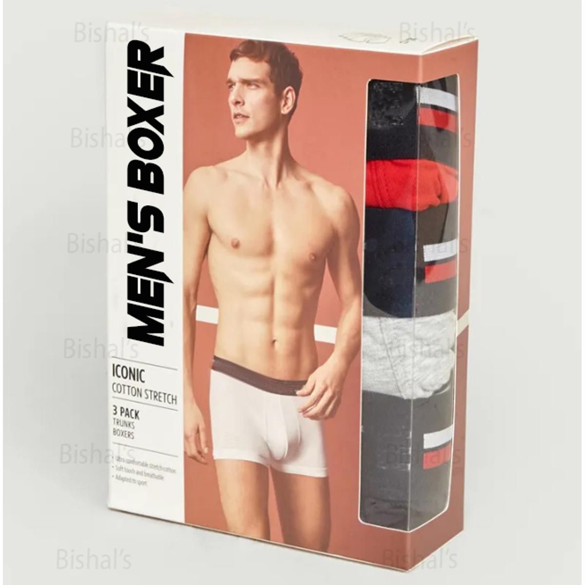 Men Boxer 3 Pcs Pack Cotton Underwear