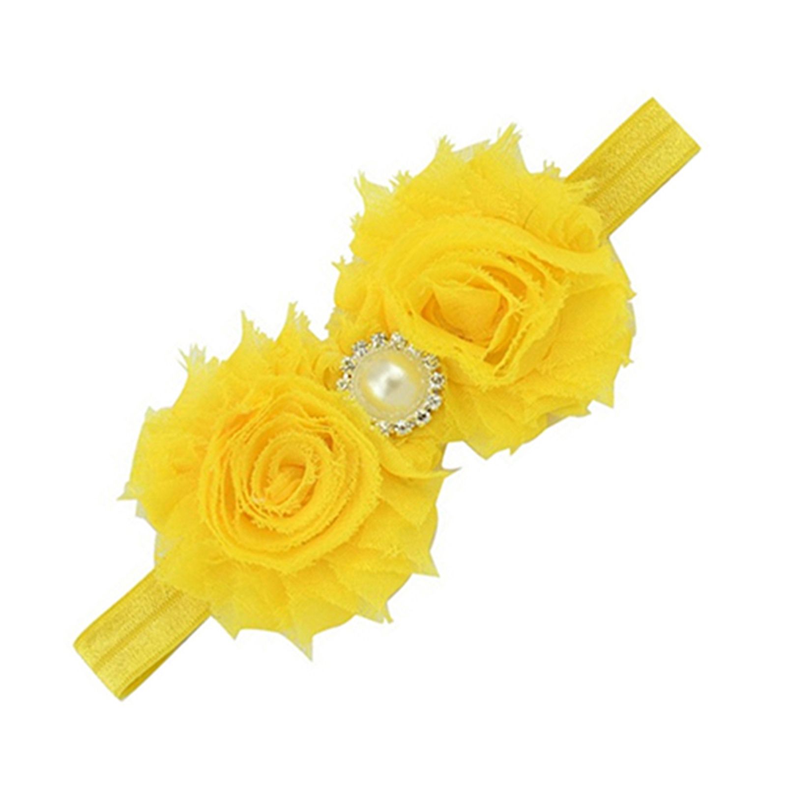 Baby Infant Toddler Girl Rhinestone Faux Pearl Flower Headband Hair Band Headdress for Daily Wear