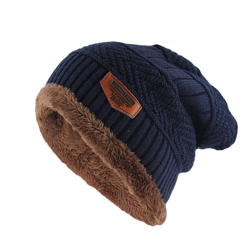 miaoxi Warm Skullies Fashion Men Letter Wool Hat Cotton Top Women Knitted Bone Soft Male Gorros