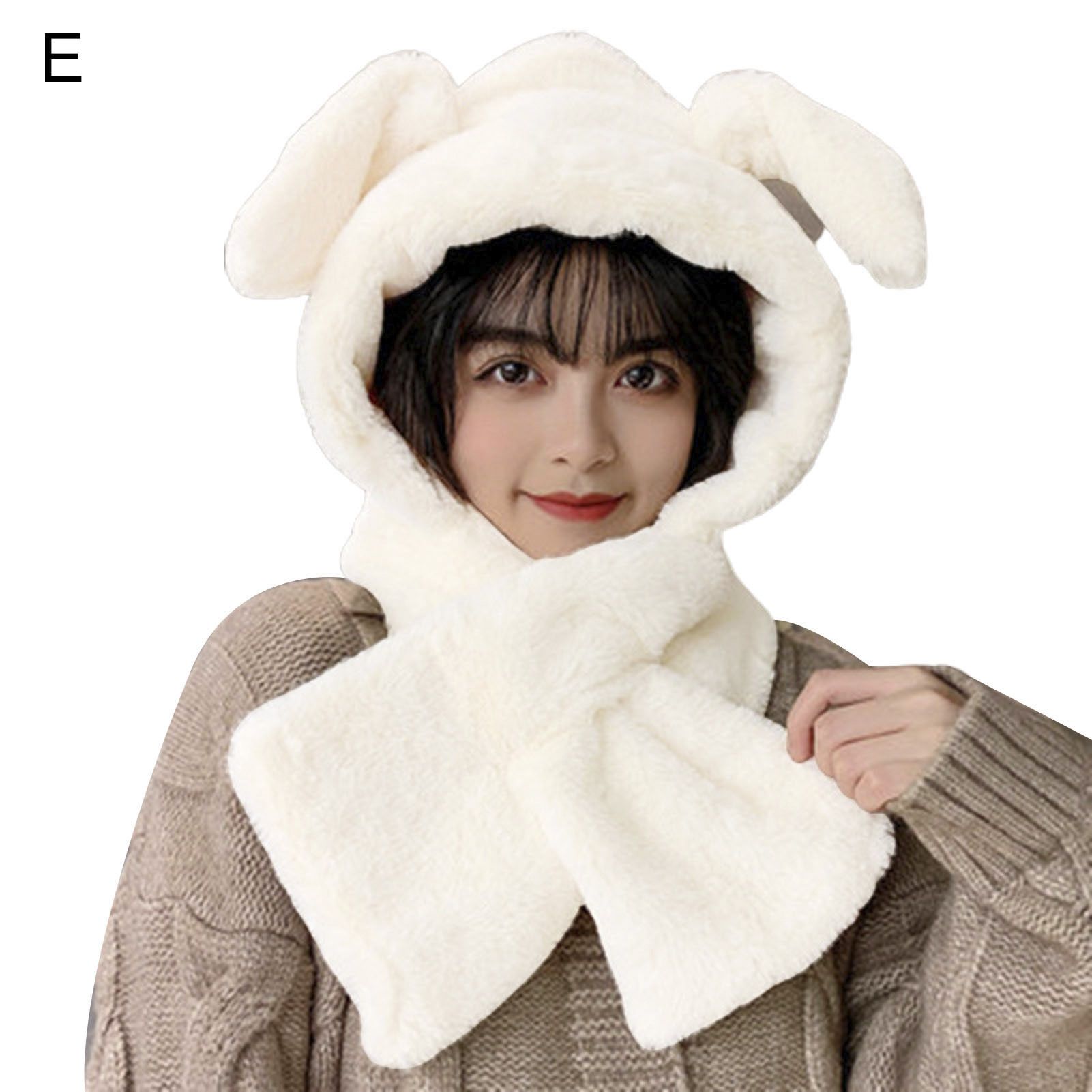 Plush Hat Two-in-one Cat Ear Plush Hat Scarf
