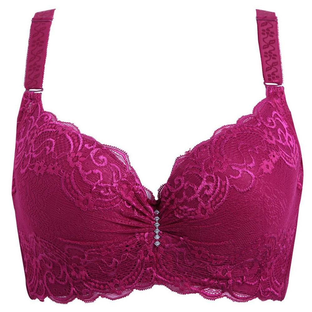 Women Underwire Lace Bra Three Quarters Cup Push Up Thin Section Brassiere Four Hook-and-eye Convertible Straps Underwear