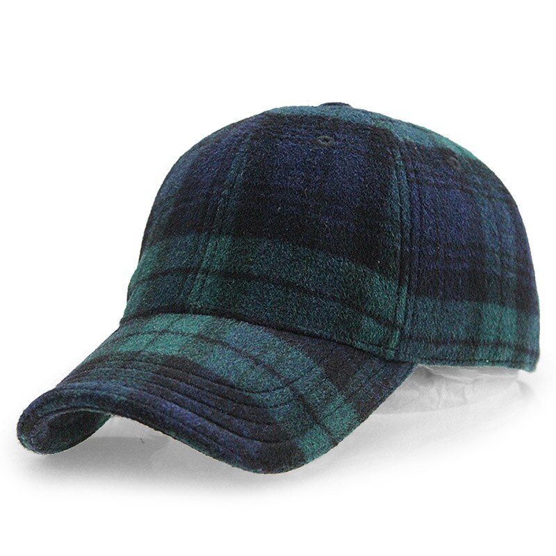 [AETRENDS] Plaid Felt Baseball Cap Women Cotton Snapbacks Baseball Hats Z-6246