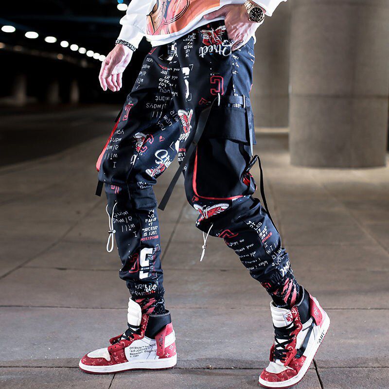 Multi Pockets Cargo Harem Jogger Pants Men Hip Hop Fashion Casual Track Trousers Streetwear Harajuku New Men Sweatpants