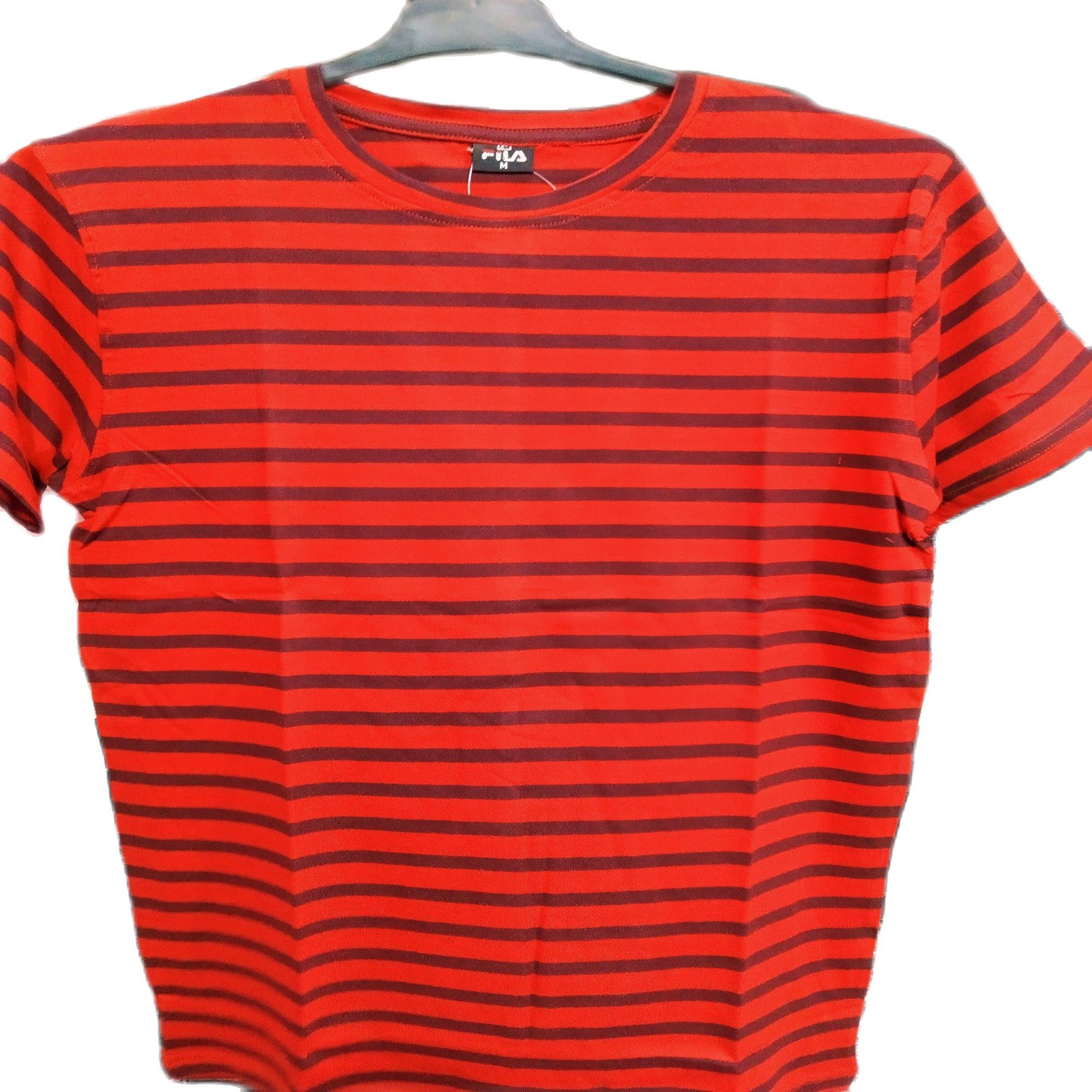 Red Black Color Cotton Short Sleeve T-Shirt For Men's