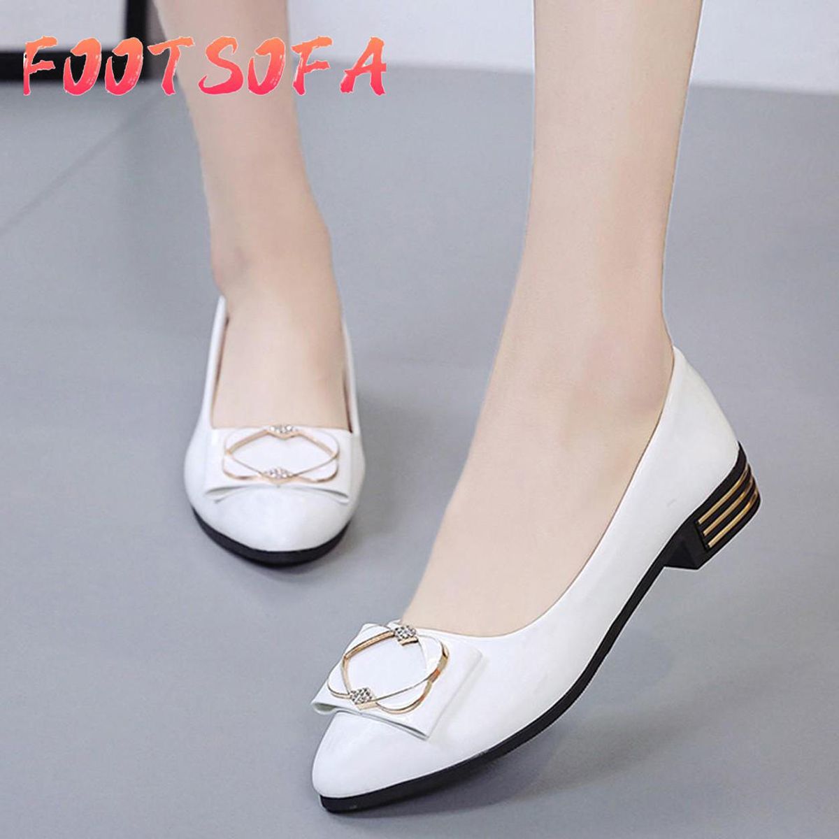 Fashion Women Patent Leather Pumps Casual Single Shoes Flat Wedding Office Shoes