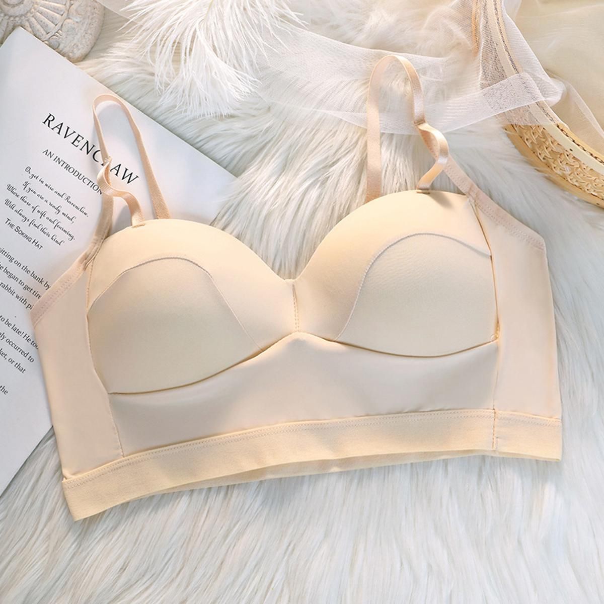 Gathered Breathable Bra Without Rims Bra Full cup Bra Push up Bra
