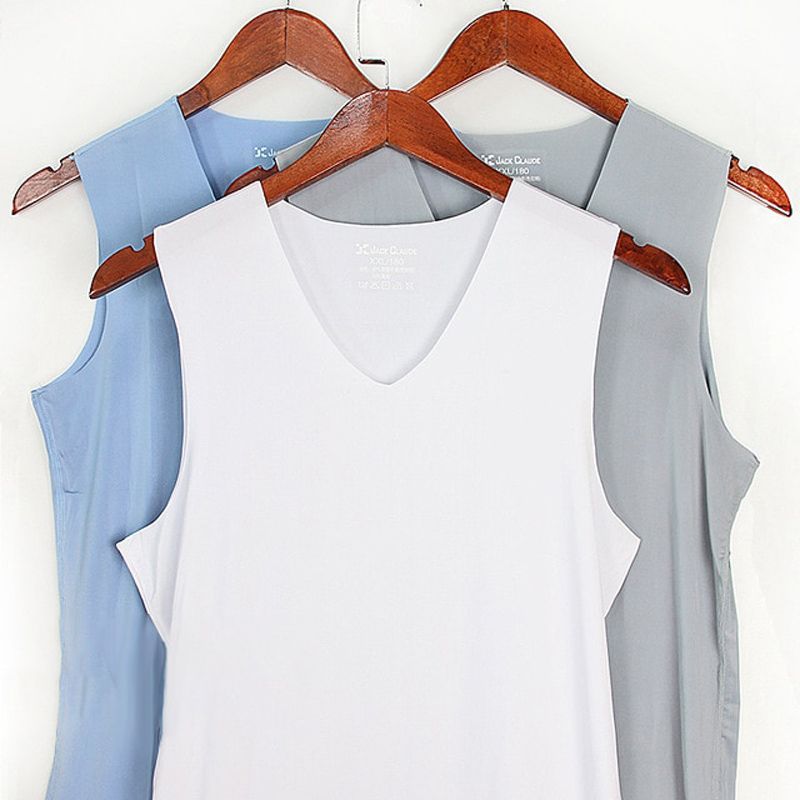 3Pcs Men Cotton TaTops Underwear For Mens Vest Undershirt Transparent Shirts Male Bodyshaper Fitness Wrestling Singlets silk