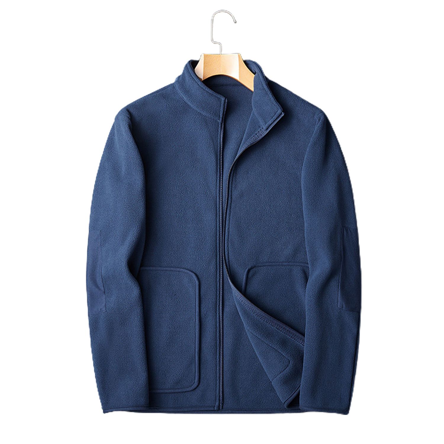 Men Jacket Contrast Colors Solid Color Patchwork Men Coat