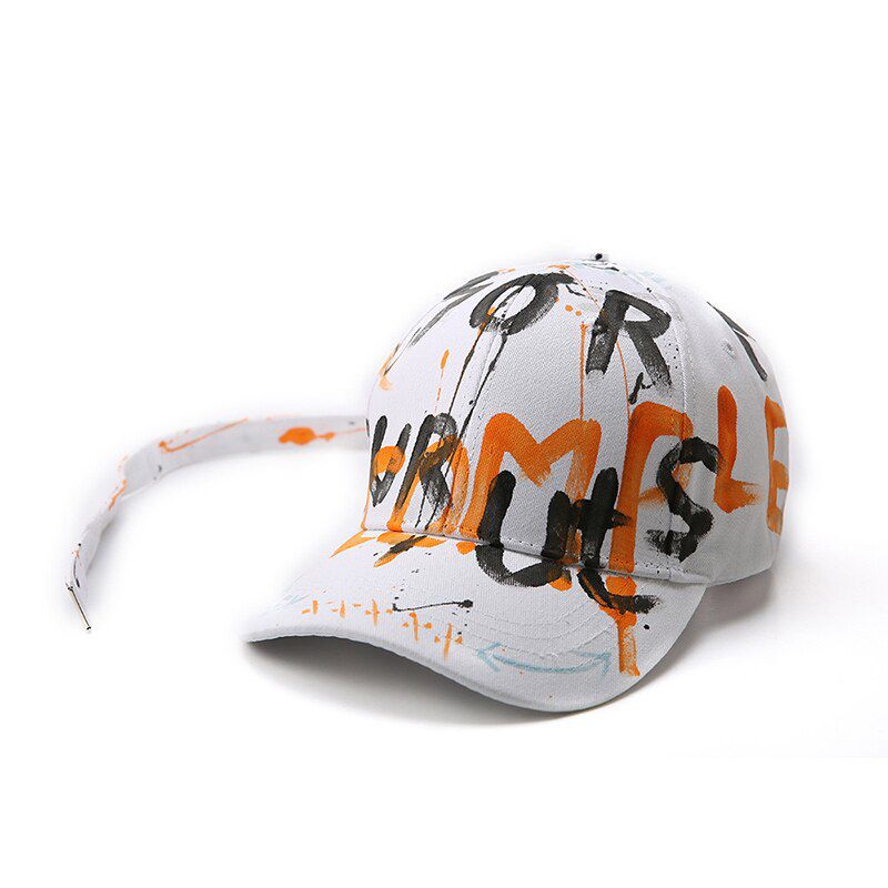 graffiti baseball Cap casual men women black long belt GD curved skull cap personality Snapback Bone hats