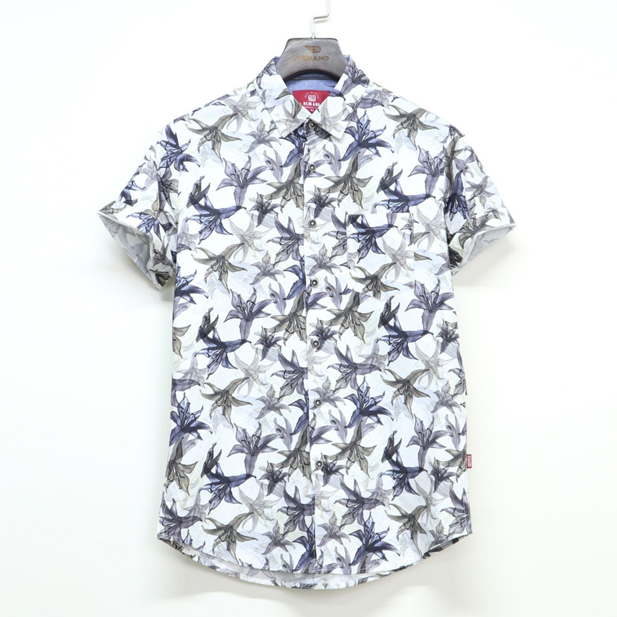 Demand Blossom Printed Cream Color Casual Short Sleeve