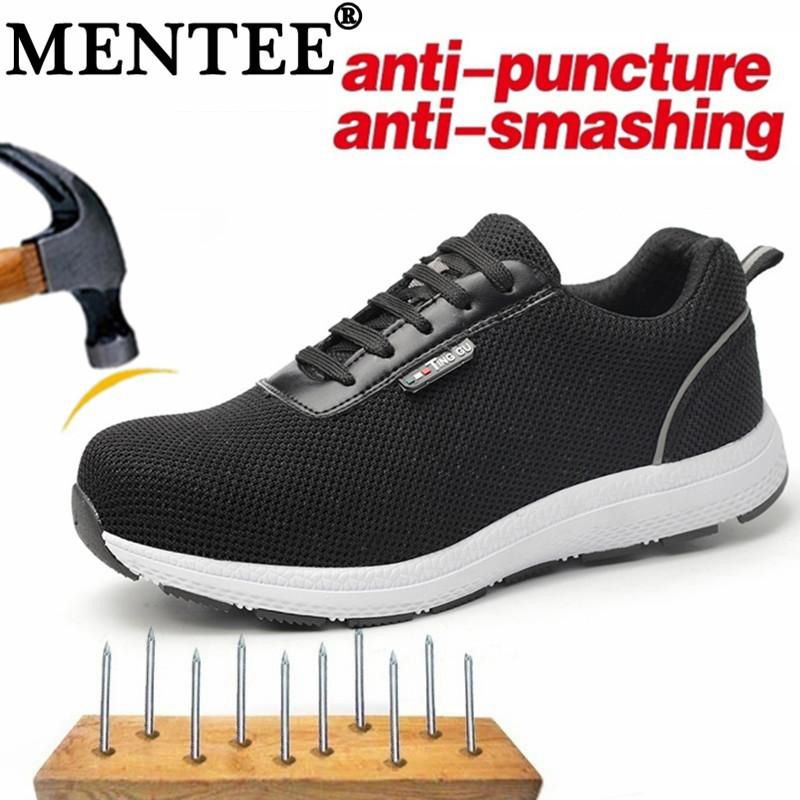 Safety Shoes Plus Size 36-47 Men And Women Steel Toe Work Breathable Casual Sneaker【ping】