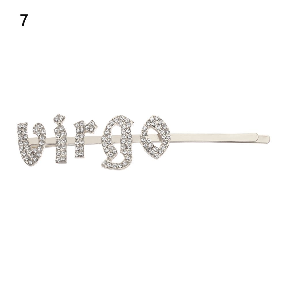【BestGO】Fashion Constellation Letters Hairpin Shiny s Crystal Hair Clips Hotgirl s Barrettes