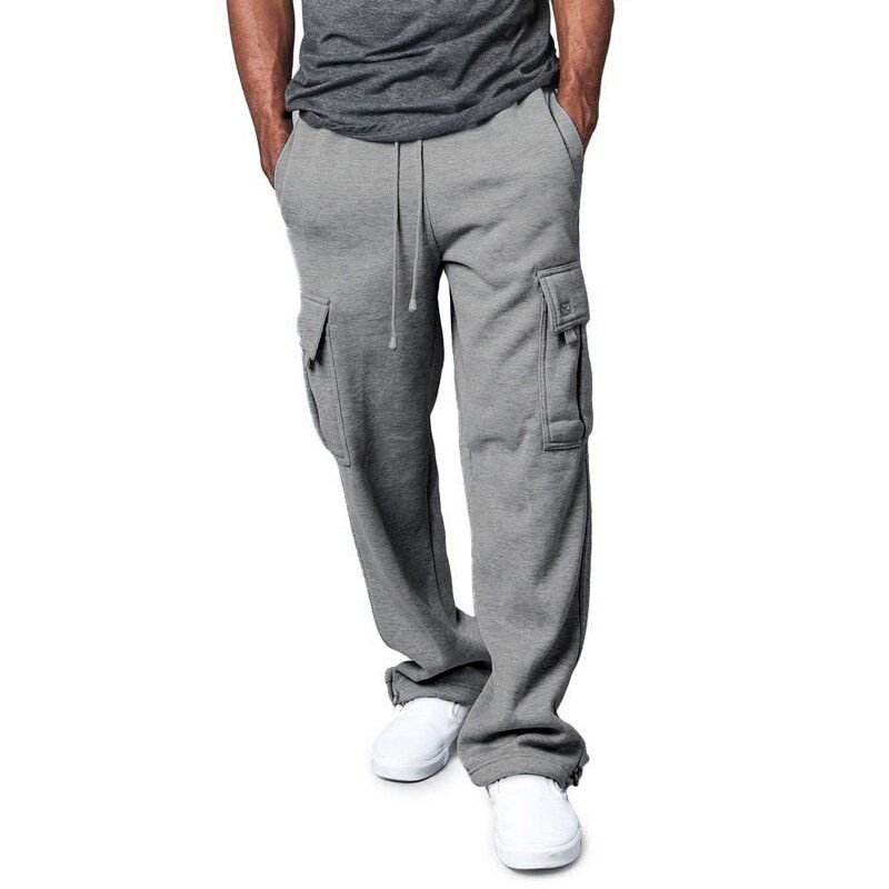 Fashion Men Tactical Cargo Pants Spring and Summer Men's Overalls Straight Multi-Pocket Casual Loose Trousers Plus Size Male