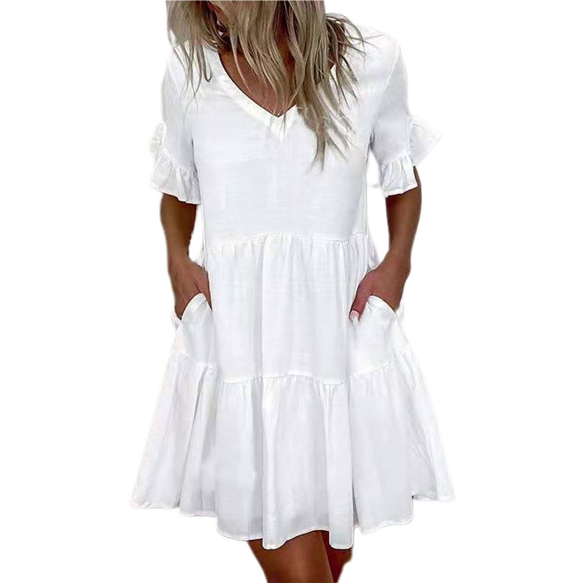 Beh Dress Short Sleeve Sweet Above Knee Dress