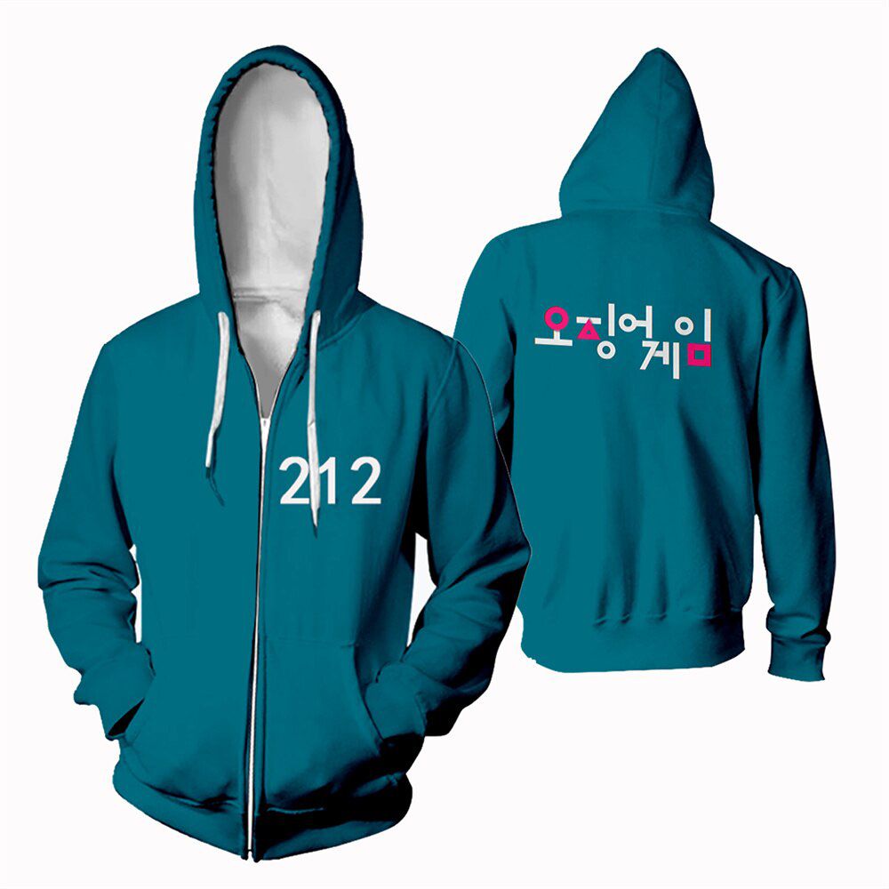 Korean Survival Game Jacket Hoodie Cosplay Costume 456 067 001 Men Hoodies Jacket Women Fleece Streetwear Pullover Sweatshirts