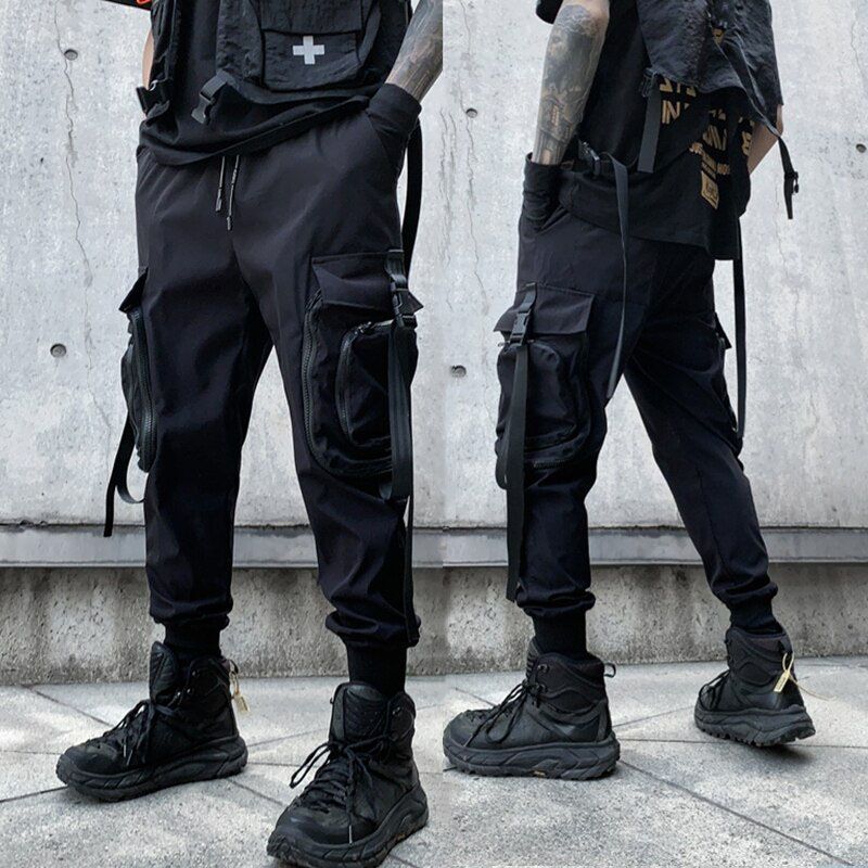 Spring and summer casual pants for men and Jn youth casual small-foot trend cargo pants with a tie foot srts pants