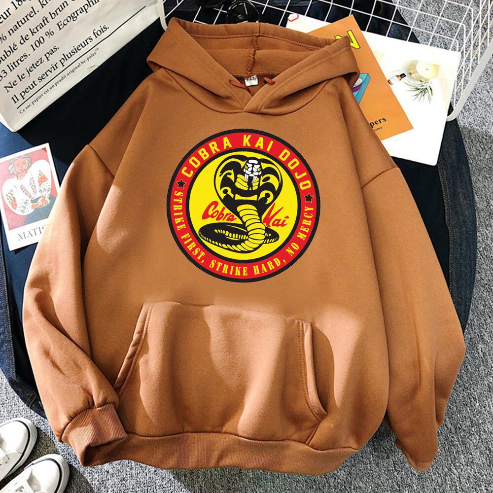 Hoody Cobra Kai Printing Autumn Warm Men Hooded Hoodies Oversized Harajuku Men Sweatshirt Street Fashion Punk Male Pullover
