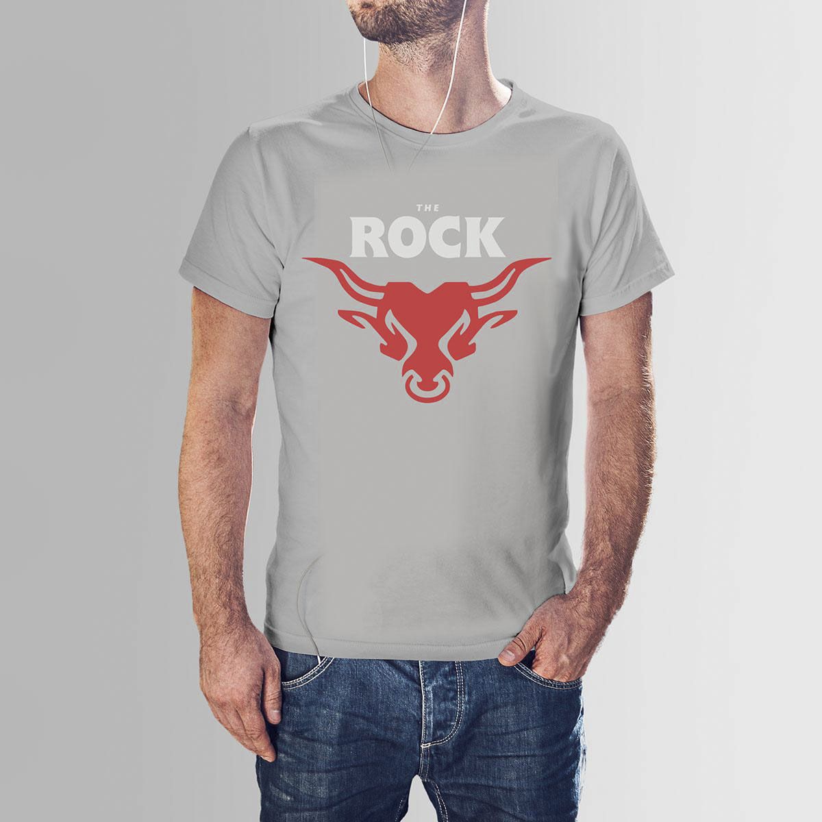 Ash Cotton WWE The Rock HNH  T-shirt For Men