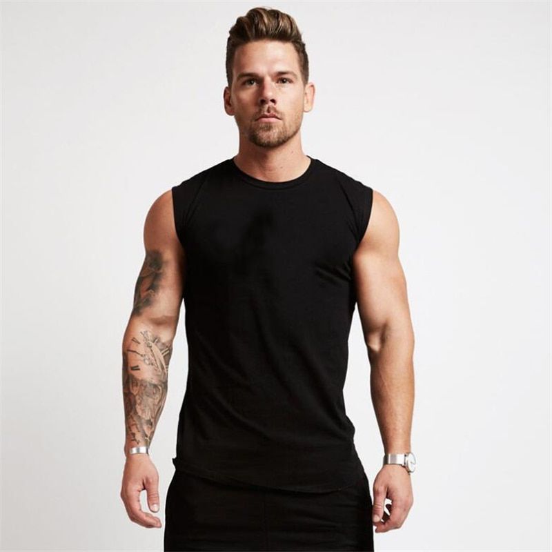Summer Compression Gym TaTop Men Cotton Bodybuilding Fitness Sleeveless T Shirt Workout Clothing Mens Srtswear Muscle Vests