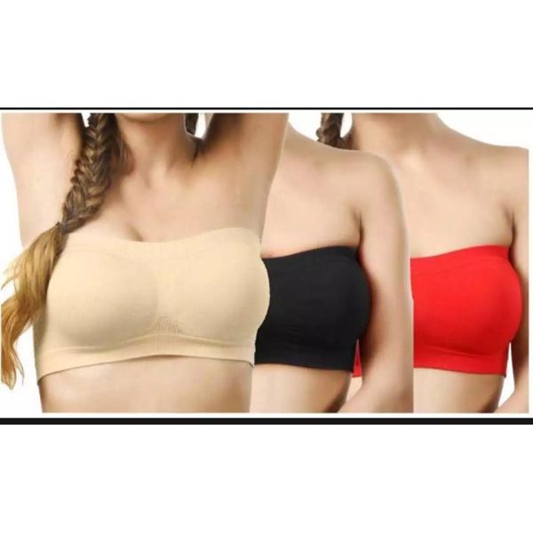 Cotton Tube Bra Set For Women ( 3 Pcs )
