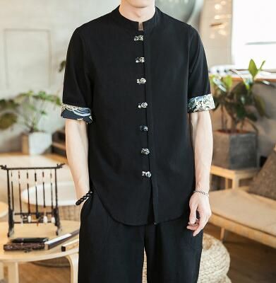 Zongke 2021 Summer New Casual Short Sleeve Shirt Men Chinese Style Cotton Linen Men Shirt Half Sleeve Male Clothing Brand M-5XL