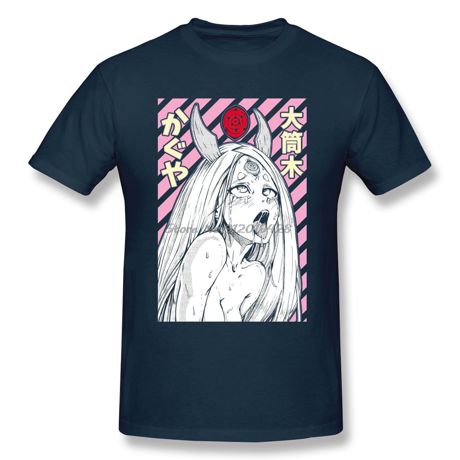 Kaguya Otsutsuki Ahegao Echi Cool And Funny Short Sleeved Casual Fashion Men O-neck 100% Cotton T Shirt Tee Tops