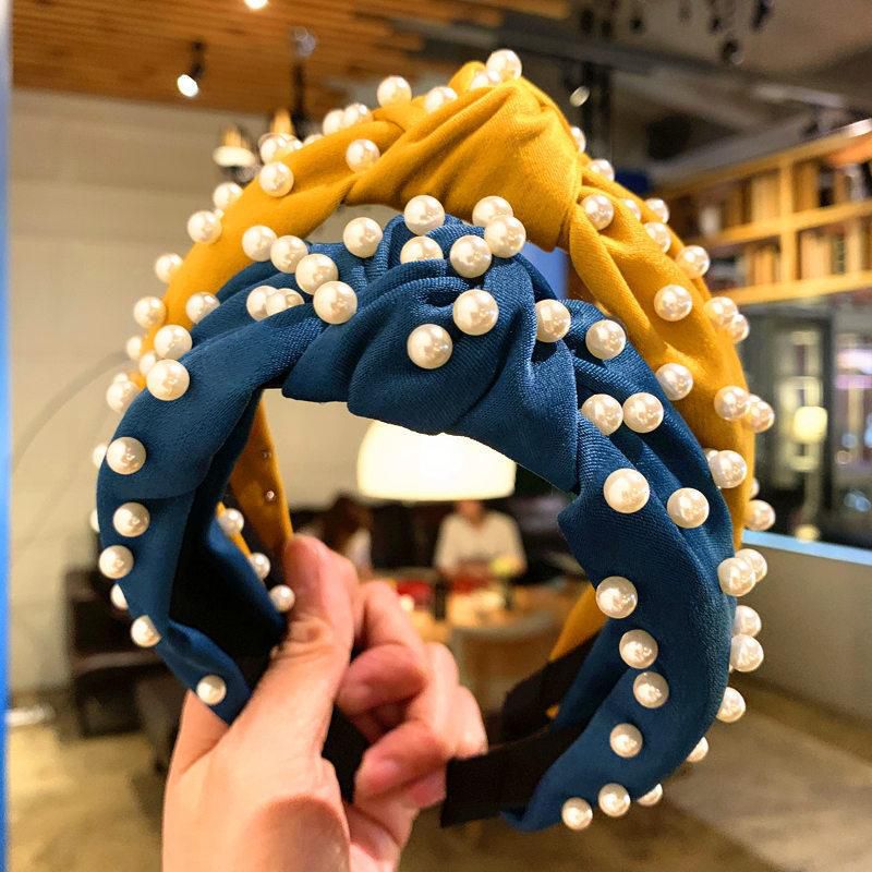 【ALLGOOD】New Women Pearl Headband ted hair band Fashion Girls Vintage Pearl Hairband fuzhi