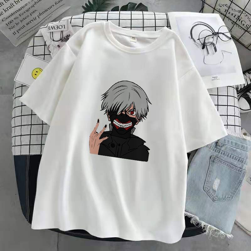 Hot Japanese Anime Tokyo Ghoul T Shirt Men Kawaii Cartoon Kaneki Ken Graphic Tees Fashion Uni Tshirt Summer Tops T-shirt