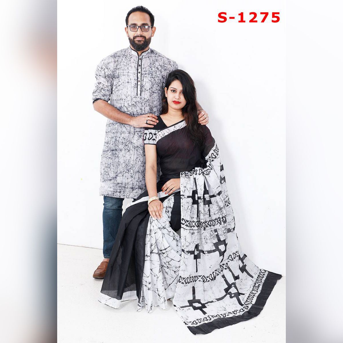 Couple Dress with Batik Sharee & Batik Panjabi For Man & Woman
