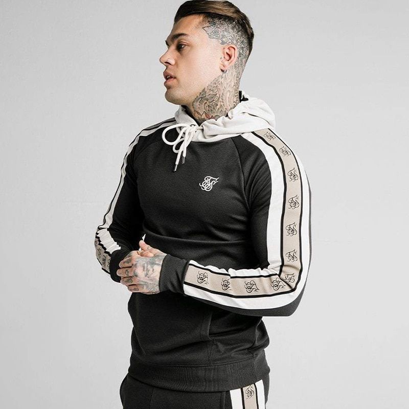 Men's Casual Hoodies Sweatshirts Autumn Winter Hooded Hoody Gyms Tracksuits Brand Clothing Sik Silk Pullover Hoodies Men