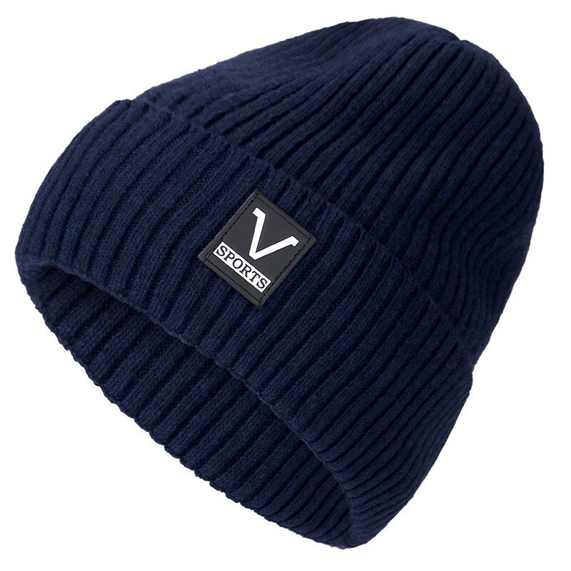 Unisex Hat V Sports Warm Winter Hat Stylish Add Lined Soft Beanie Hat Thick Winter Hats For Women Men Hats