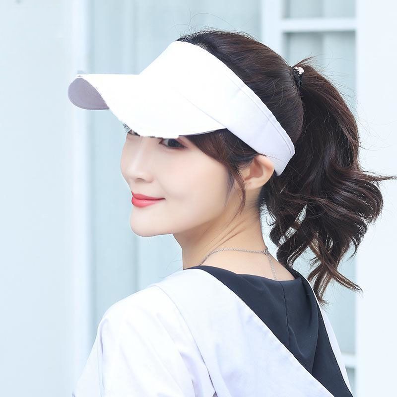 Plain Visor Sun Hat Sport Cap Adjustable Tennis Cotton Beach Hats for Women Men