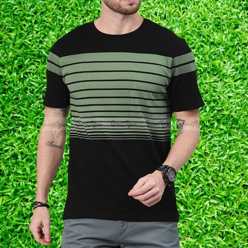 Premium Quality Black Color Cotton Short Sleeve T-Shirt for Men.