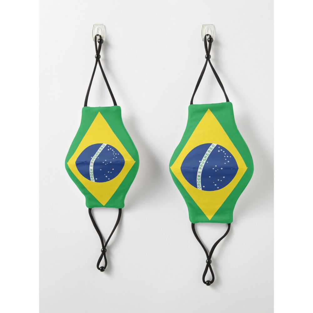 Brazil 6 Layers Football Club FIFA Team Printed Party Six Layer Face Mask For Men And Women Gaming Mask With Adjustable Ear Loop And Digital Print Face Mask Graphics Print Anime Mask